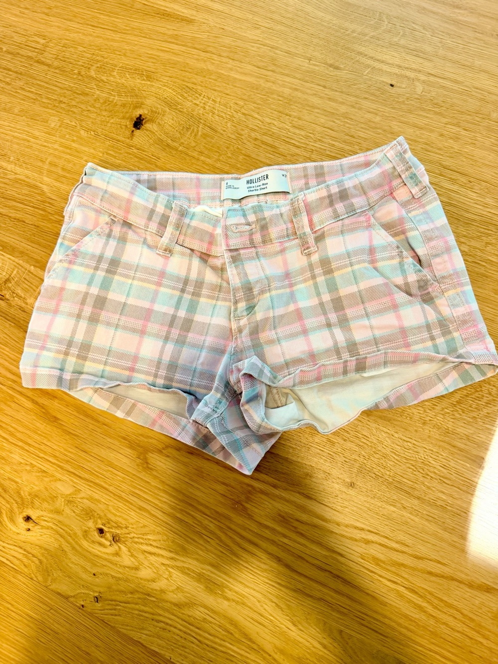 Hollister Ultra Low-Rise Twill Micro Shortie Shorts size 8 waist 29